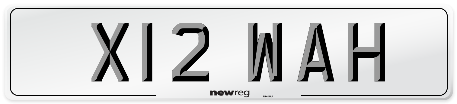 X12 WAH Number Plate from New Reg